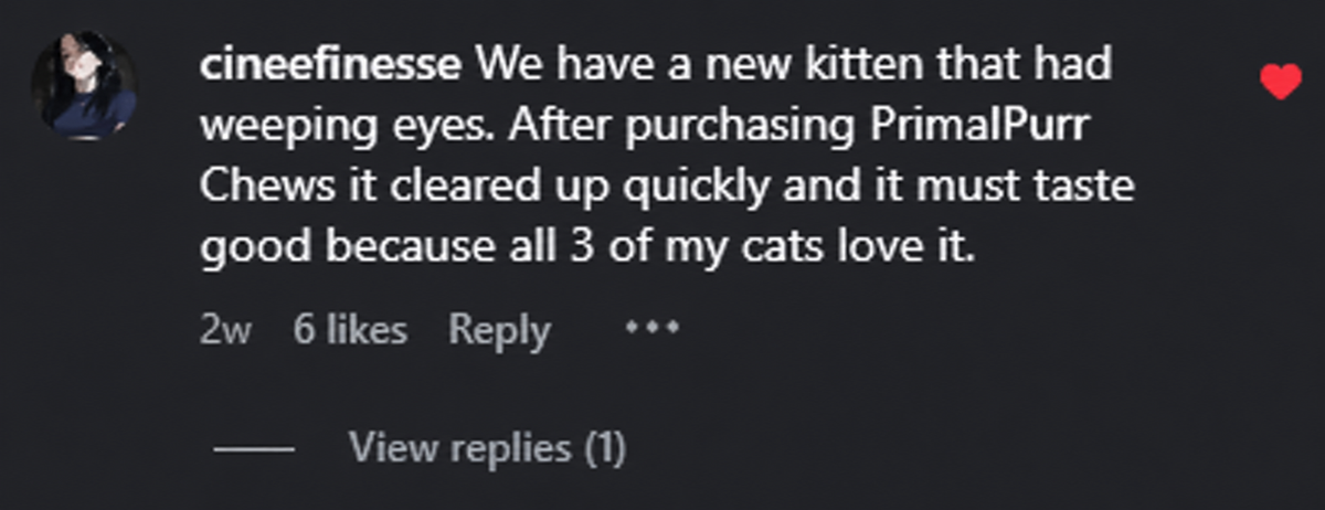 Customer comment
